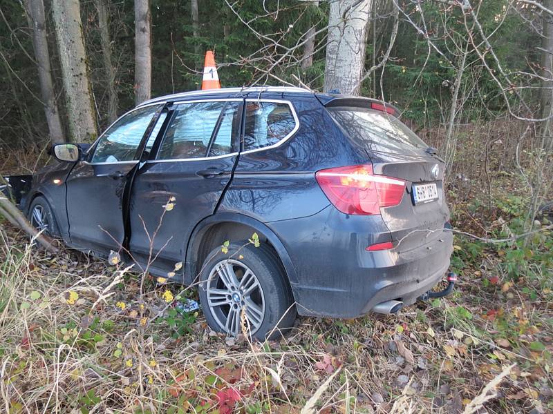 BMW narazilo do stromu.  Řidič byl opilý.