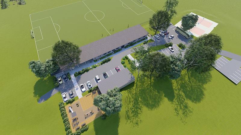 Studie pro rekonstrukci fotbalového stadionu v Žacléři.