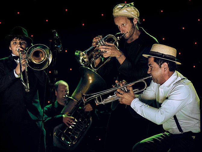 Muzikanti Esteban Estay, Mauricio González, Jeff Parker a Christophe Bruger. Druhý snímek Jazz World Photo 2019.