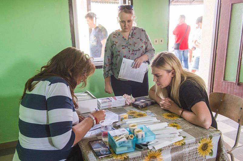 Nábor dobrovolníků do registru dárců kostní dřeně v Libotově.