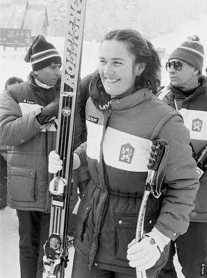 Olga Charvátová Křížová během aktivní závodní kariéry. Ukončila ji ve 24 letech.