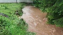 Povodeň na Jilemnicku - Mříčné. Zde také došlo k vylití místního potoku, kde snad nenapáchal  žádné materiální škody. 
