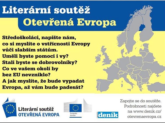 Deník společně s Evropskou komisí opět vyhlašuje literární soutěž pro studenty středních škol Otevřená Evropa.