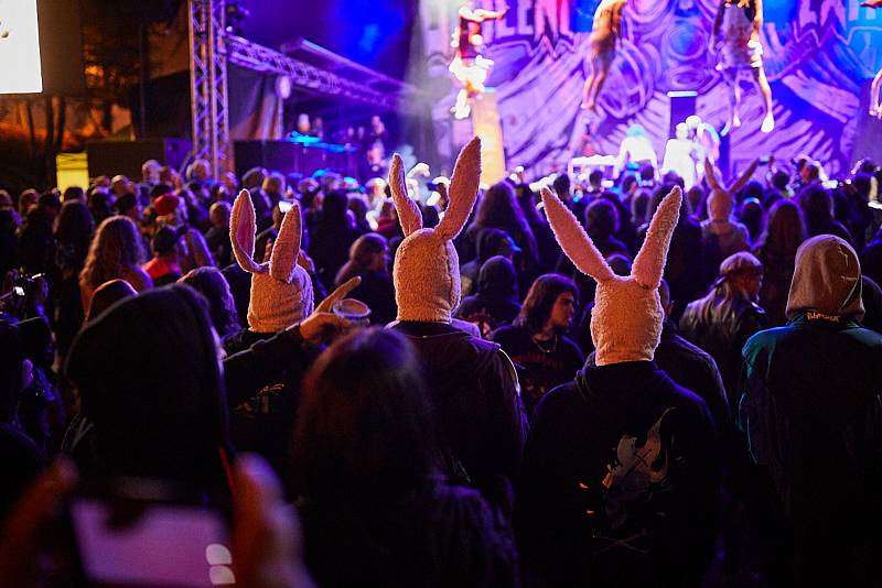 Hudební a sexuální show při festivalu Obscene Extreme v Trutnově.