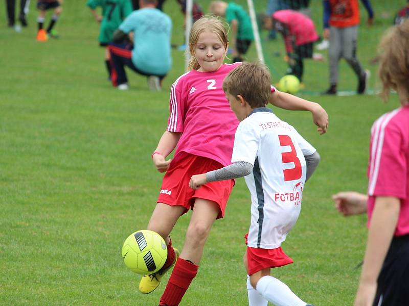 Z fotbalového turnaje mladších přípravek v Tupadlech: FK Čáslav dívky - TJ Star Tupadly 9:1.