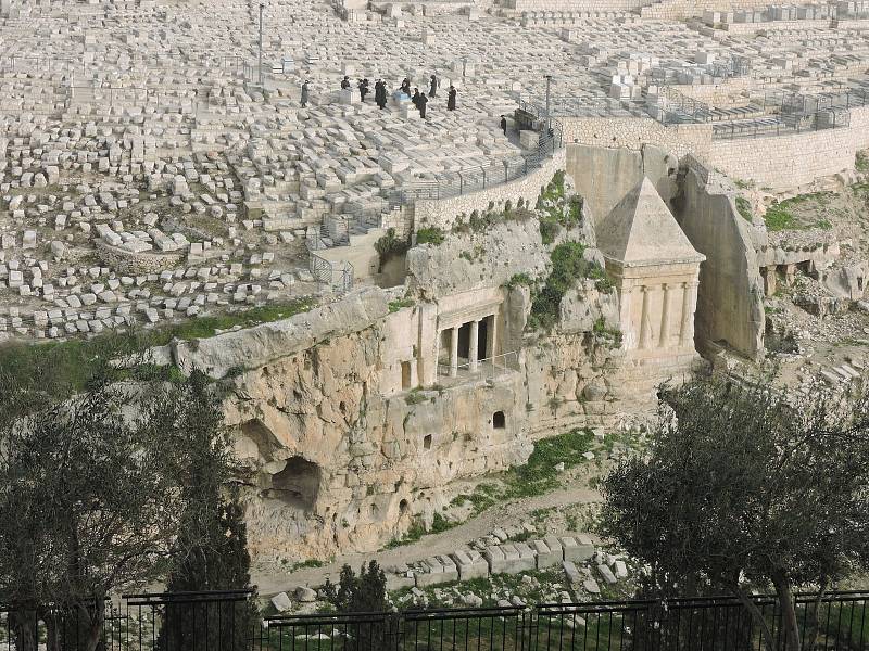 Kidrónské údolí u Getsemanské zahrady v v Jeruzalémě.