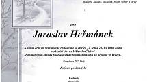 Smuteční oznámení: Jaroslav Heřmánek.