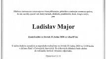 Smuteční parte: Ladislav Major.