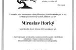 Smuteční oznámení: Miroslav Horký.