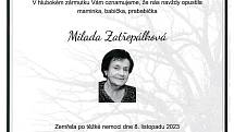Smuteční oznámení: Milada Zatřepálková.