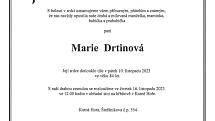 Smuteční oznámení: Marie Drtinová.