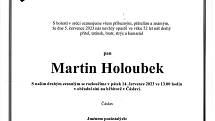 Smuteční oznámení: Martin Holoubek.
