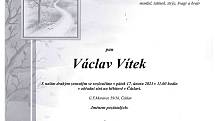 Smuteční oznámení: Václav Vítek.