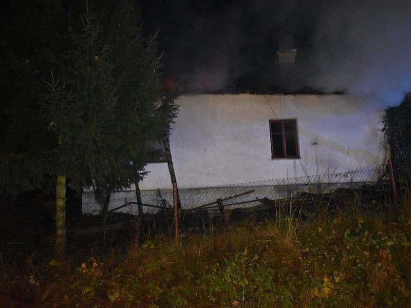 Požár rodinného domu v Polipsech.