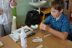 Z testování žáků na koronavirus v Základní škole Kamenná stezka v Kutné Hoře.