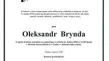 Smuteční parte: Oleksandr Brynda.