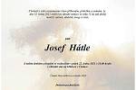 Smuteční parte: Josef Hátle.