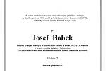 Smuteční oznámení: Josef Bobek.