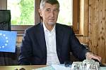 Exministr financí Andrej Babiš na setkání starostů ve Zbraslavicích na Kutnohorsku.