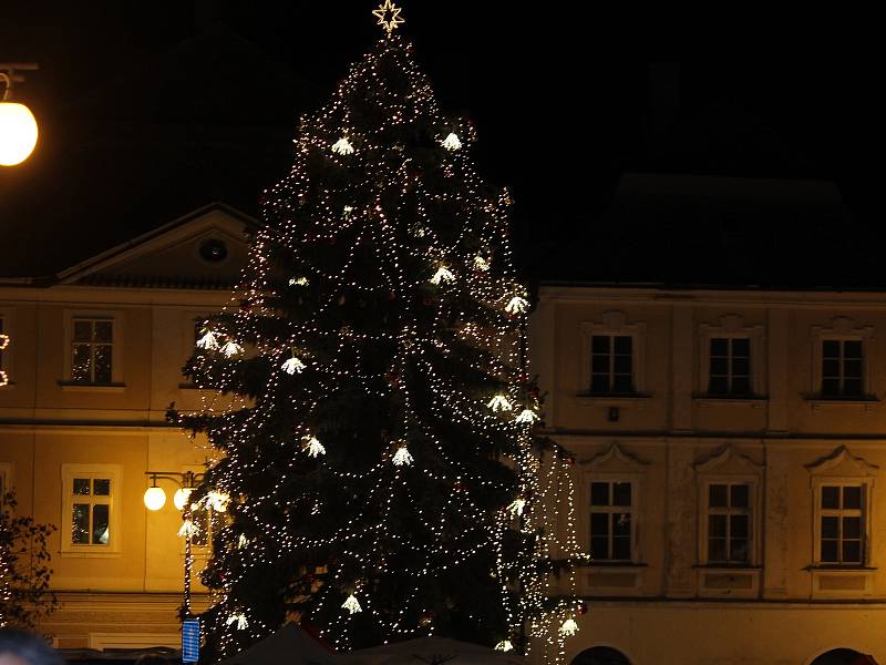 V Kutné Hoře se rozsvítil vánoční strom.