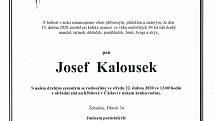 Smuteční parte: Josef Kalousek.