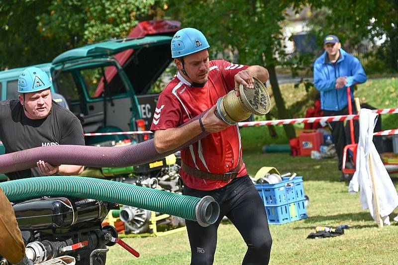 Ze soutěže v požárním útoku v Lomečku, zároveň memoriálu Miloslava Vágnera v sobotu 18. září 2021.