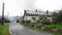 Požár rodinného domu v Sudějově 9. října 2013