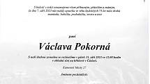 Smuteční oznámení: Václava Pokorná.