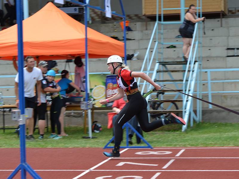 Z krajské soutěže v požárním sportu profesionálních a dobrovolných hasičů na stadionu Olympia v Kutné Hoře.