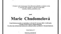 Smuteční oznámení: Marie Chudomelová.