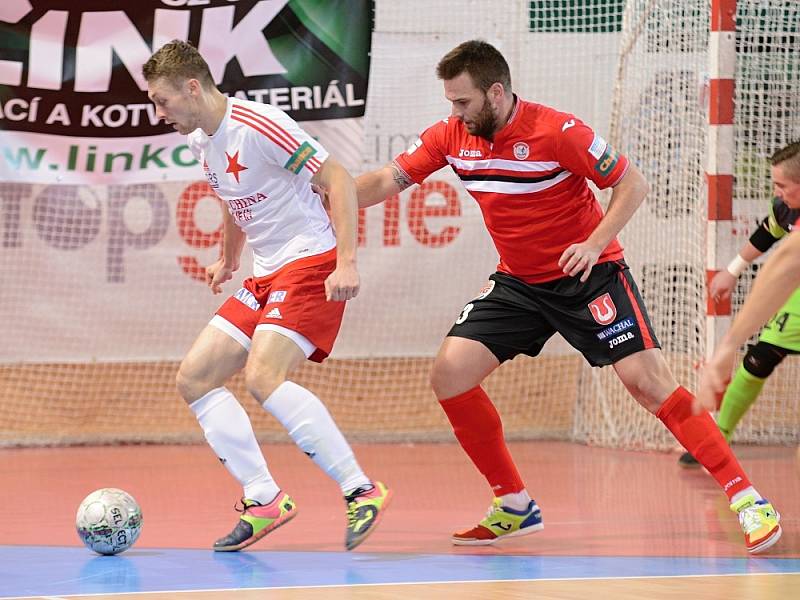 13. kolo CHANCE futsal ligy 2016/17: Slavia Praha - Benago Zruč n. S. 4:7, 7. ledna 2017.