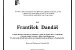 Smuteční oznámení: František Dandáš.