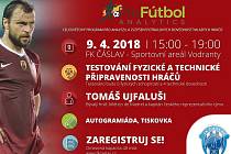 Pozvánka na testování fyzické a technické připravenosti hráčů v Čáslavi.