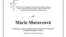 Smuteční oznámení: Marie Moravcová.