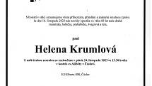 Smuteční oznámení: Helena Krumlová.