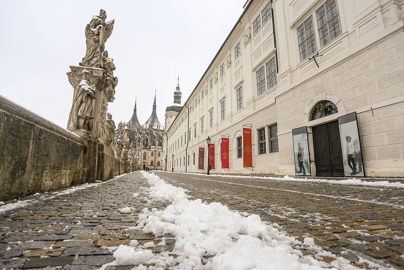 Sníh v Kutné Hoře ve středu 18. ledna 2023.