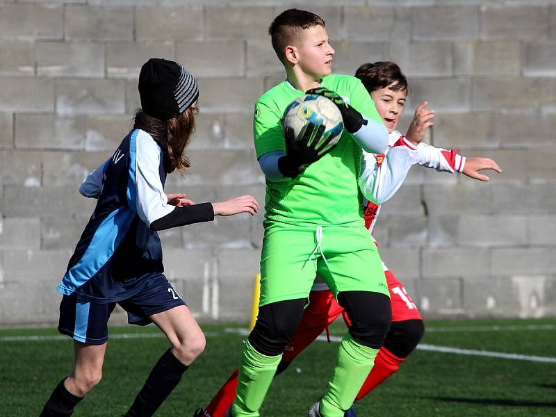 Fotbalový přípravný zápas, mladší žáci, kategorie U13: FK Čáslav - TJ Sokol Družba Suchdol 3:3 (0:1, 2:0, 1:2).