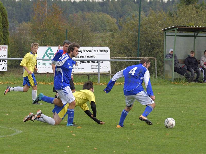 Utkání 7. kola okresního fotbalového přeboru: Zbraslavice - Sázava B 2:3.