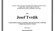 Smuteční oznámení: Josef Tvrdík.
