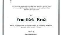 Smuteční parte: František Brož.