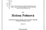 Smuteční oznámení: Helena Polmová.