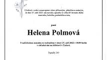 Smuteční oznámení: Helena Polmová.