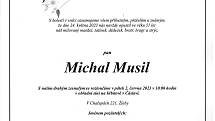 Smuteční oznámení: Michal Musil.