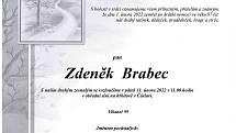 Smuteční oznámení: Zdeněk Brabec.
