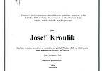Smuteční parte: Josef Kroulík.