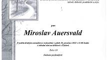 Smuteční oznámení: Miroslav Auersvald.