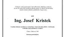 Smuteční parte: Ing. Josef Kristek.