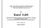 Smuteční oznámení: Karel Lébl.