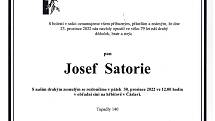 Smuteční oznámení: Josef Satorie.