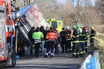 Dopravní nehoda u Nových Dvorů v úterý 27. prosince 2022.